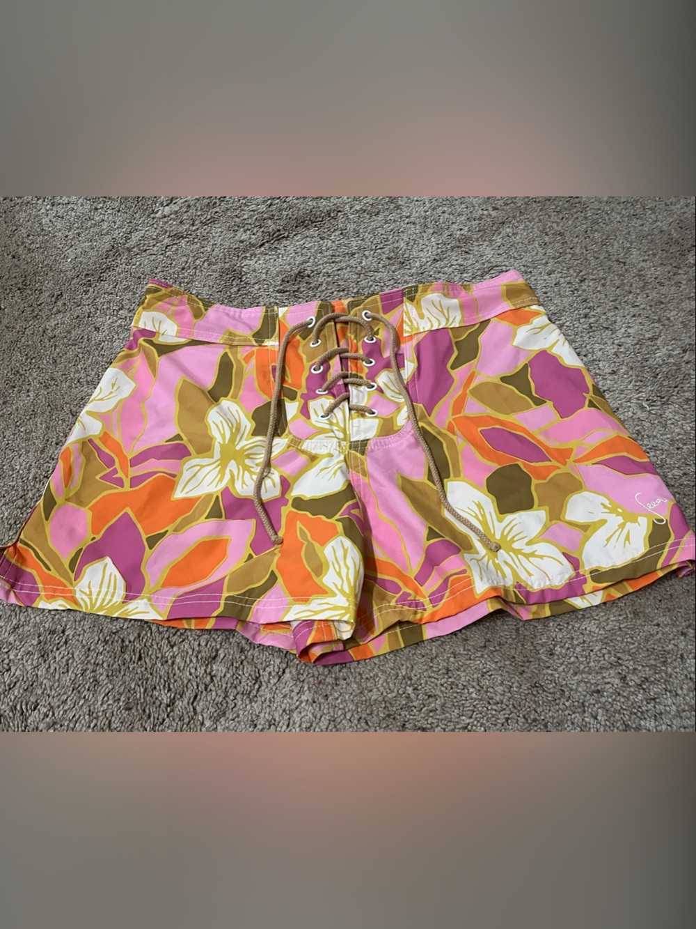 Floral Lace-Up Women's Boardshort by Seea-Size small